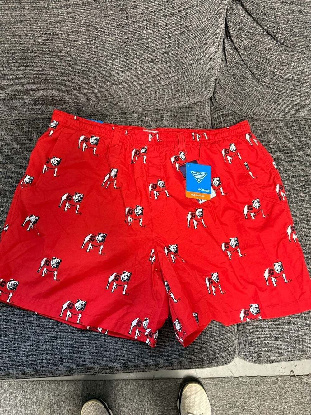 Columbia Georgia Bulldogs PFG Backcast Shorts Size XXL Red Bulldog